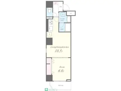 MEINSCHLOSS亀戸(1LDK/3階)の間取り写真