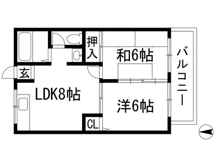 グリーンハイツ(2LDK/1階)の間取り写真