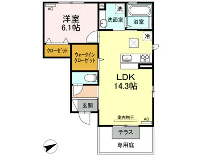セントセシリアA棟(1LDK/1階)の間取り写真