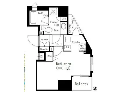 アーバネックス神保町(1K/8階)の間取り写真