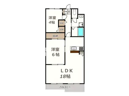 トーシン阿倍野(2LDK/5階)の間取り写真