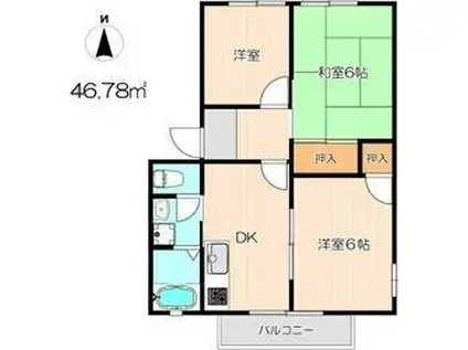 ドリームハイツ(3DK/1階)の間取り写真