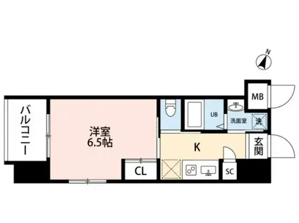 アミュゼ城野(1K/2階)の間取り写真