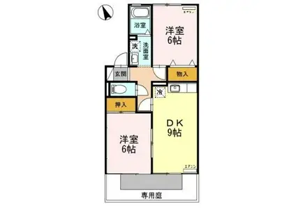 ファミリア21 A棟(2DK/1階)の間取り写真