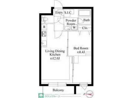 グランパセオ代々木上原II(1LDK/1階)の間取り写真