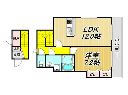 ラメゾンパルティール(1LDK/1階)の間取り写真