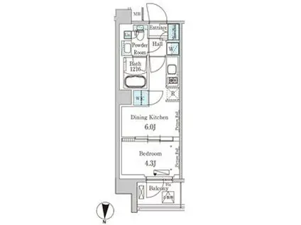 パークアクシス吾妻橋(1DK/7階)の間取り写真