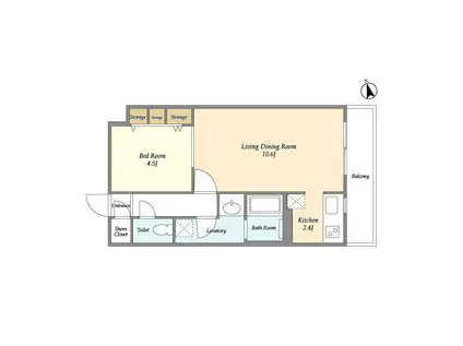 オーキッドレジデンス銀座東(1LDK/2階)の間取り写真