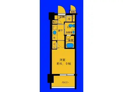 クレイシア横濱阪東橋(1K/8階)の間取り写真