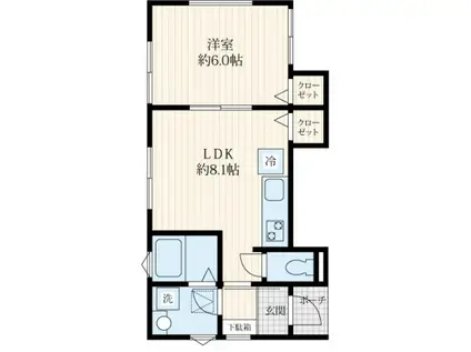 CE LA VI 中落合(1LDK/1階)の間取り写真