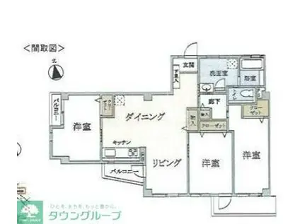 日生ハイツ(3LDK/3階)の間取り写真