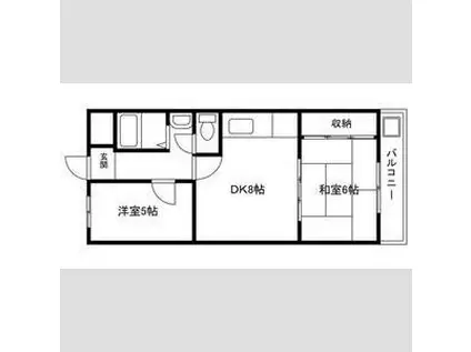 グリーン北条(2DK/3階)の間取り写真