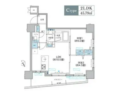 MITRIYOTSUYA マイトリィ四谷(2LDK/7階)の間取り写真