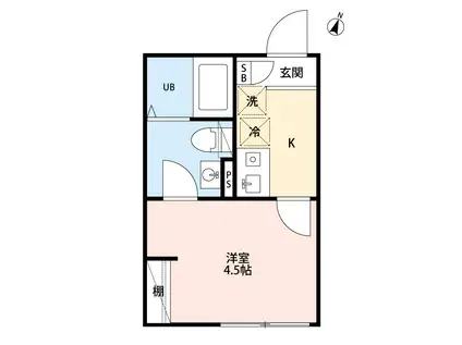 クロワッサン西小岩(1K/2階)の間取り写真