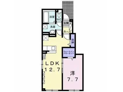 カルム・余市(1LDK/1階)の間取り写真