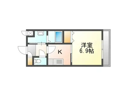 ヒジャテラス(1K/2階)の間取り写真