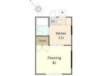 ヴィレッジ・タマガワ(1K/1階)の間取り写真