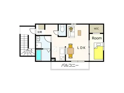 茜さす春のセラビィ(1LDK/3階)の間取り写真