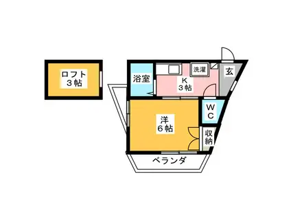 アールズチトセピア(1K/2階)の間取り写真