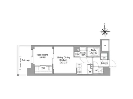 コンフォリア・リヴ大森西(1LDK/4階)の間取り写真