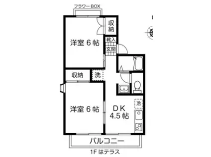 エントピア嶋崎A(2DK/1階)の間取り写真