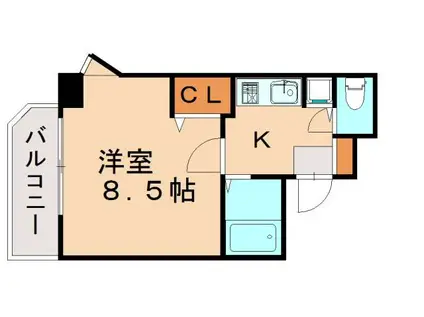 マリナガーデン香椎(1K/5階)の間取り写真