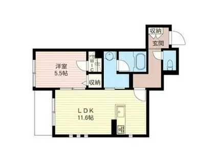 エトワール(1LDK/1階)の間取り写真