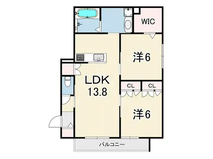 メゾン甲子園口(2LDK/2階)の間取り写真