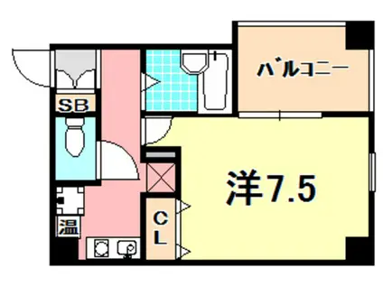ヴィラ神戸2(1K/2階)の間取り写真