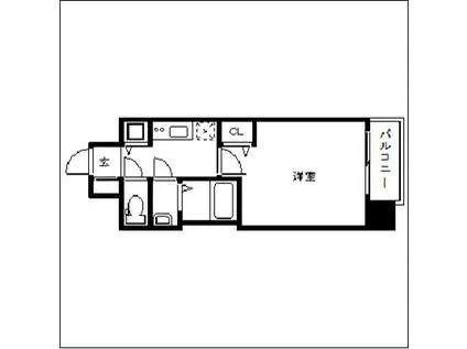 プレサンス梅田東アルファ(1K/10階)の間取り写真