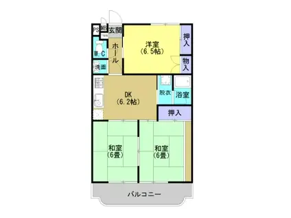 リバーサイド永田(3DK/3階)の間取り写真