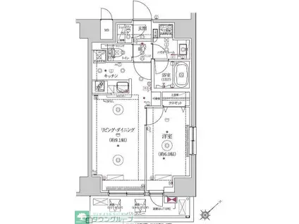 RELUXIA東向島(1LDK/3階)の間取り写真
