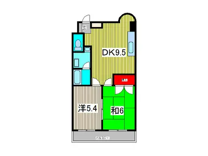 エリスアカオ(1K/7階)の間取り写真