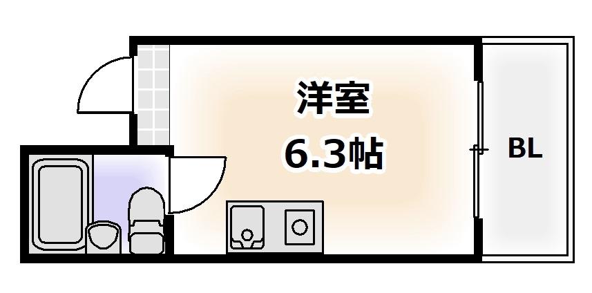 ラパンジール大国4(ワンルーム/6階)の間取り写真