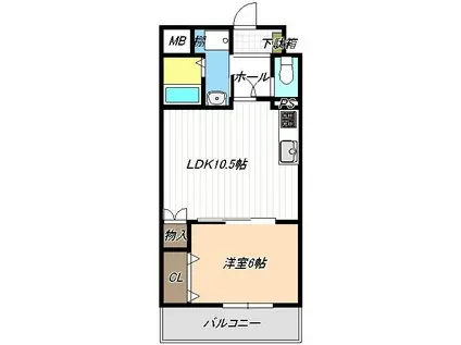 ルミエール品川(1LDK/6階)の間取り写真