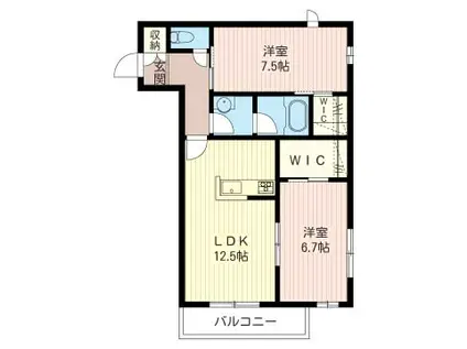 VITA RICCA VERO(2LDK/2階)の間取り写真