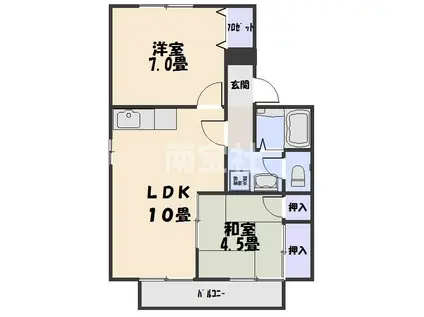 ジョイコート21(2LDK/1階)の間取り写真