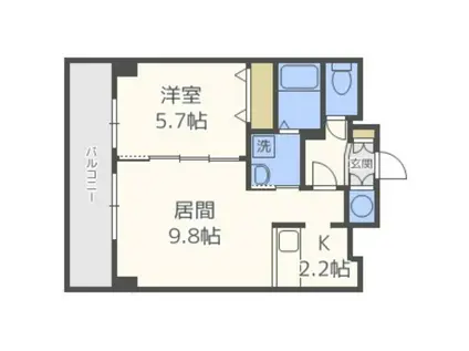 ヴェール元町(1LDK/5階)の間取り写真