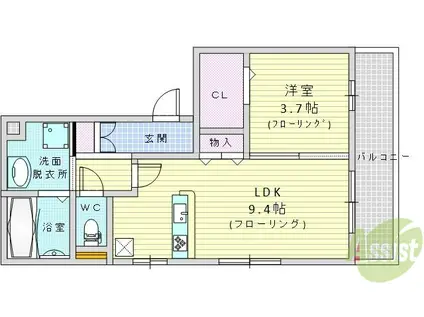 EXPO GARDEN(1LDK/1階)の間取り写真
