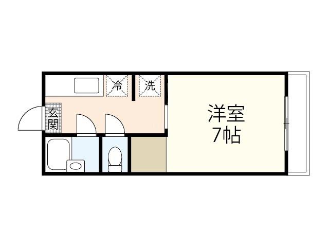 グリンビュー田口(1K/3階)の間取り写真