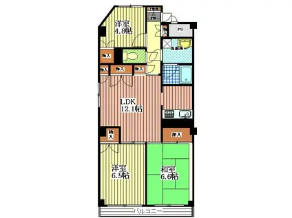 ペイネ新柴又(3LDK/4階)の間取り写真