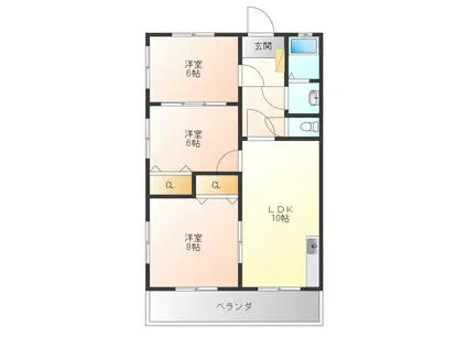 ハイムリベラル(3LDK/2階)の間取り写真