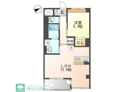 グレイシャス(1LDK/3階)の間取り写真