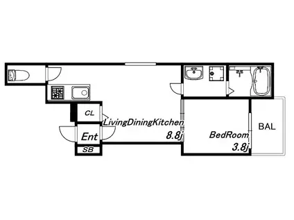 エルピスハイツI(1LDK/1階)の間取り写真