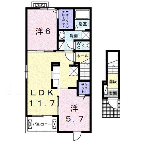 エトワール宮橋(2LDK/2階)の間取り写真
