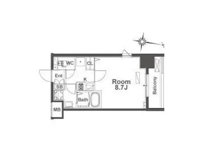 TLRレジデンス本町ウエスト(1K/4階)の間取り写真