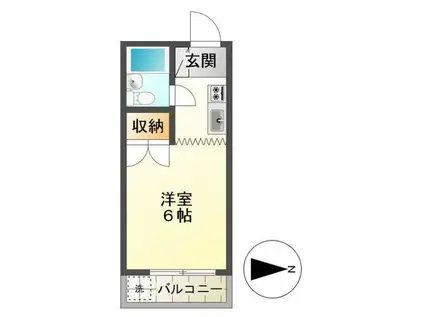 キャビンタコス(1K/2階)の間取り写真