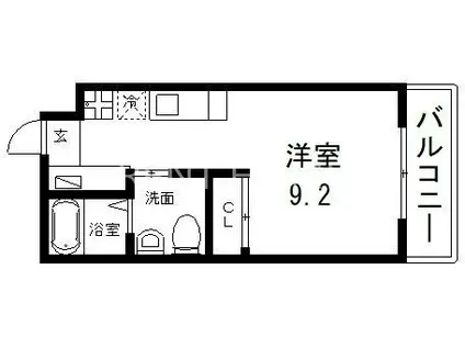 LIVINGLIFE長瀬 ウエスト(ワンルーム/1階)の間取り写真