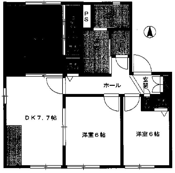 DRけやきA棟(3DK/1階)の間取り写真