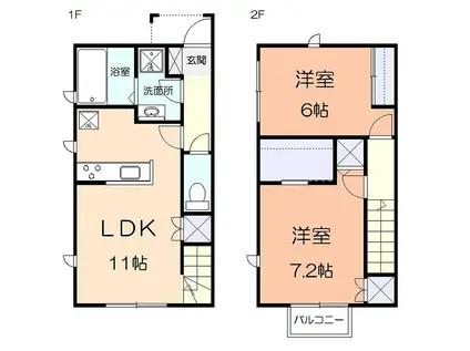 リリークレールI(2LDK/1階)の間取り写真